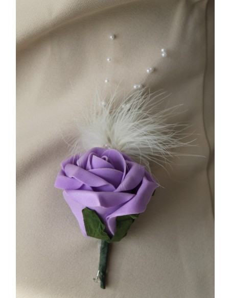 Bouquet de Mariée Rond pas cher de thème ivoire OU blanc et parme