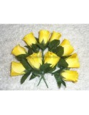 Dix Boutonnières de mariage couleur jaune avec roses et feuilles
