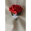 Bouquet tombant lys roses et perles rouge et blanc