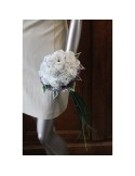 Bouquet pour Mariage couleur parme/blanc avec tiges vertes
