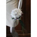 Bouquet pour Mariage couleur parme/blanc avec tiges vertes