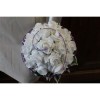 Bouquet mariée parme blanc avec tiges vert