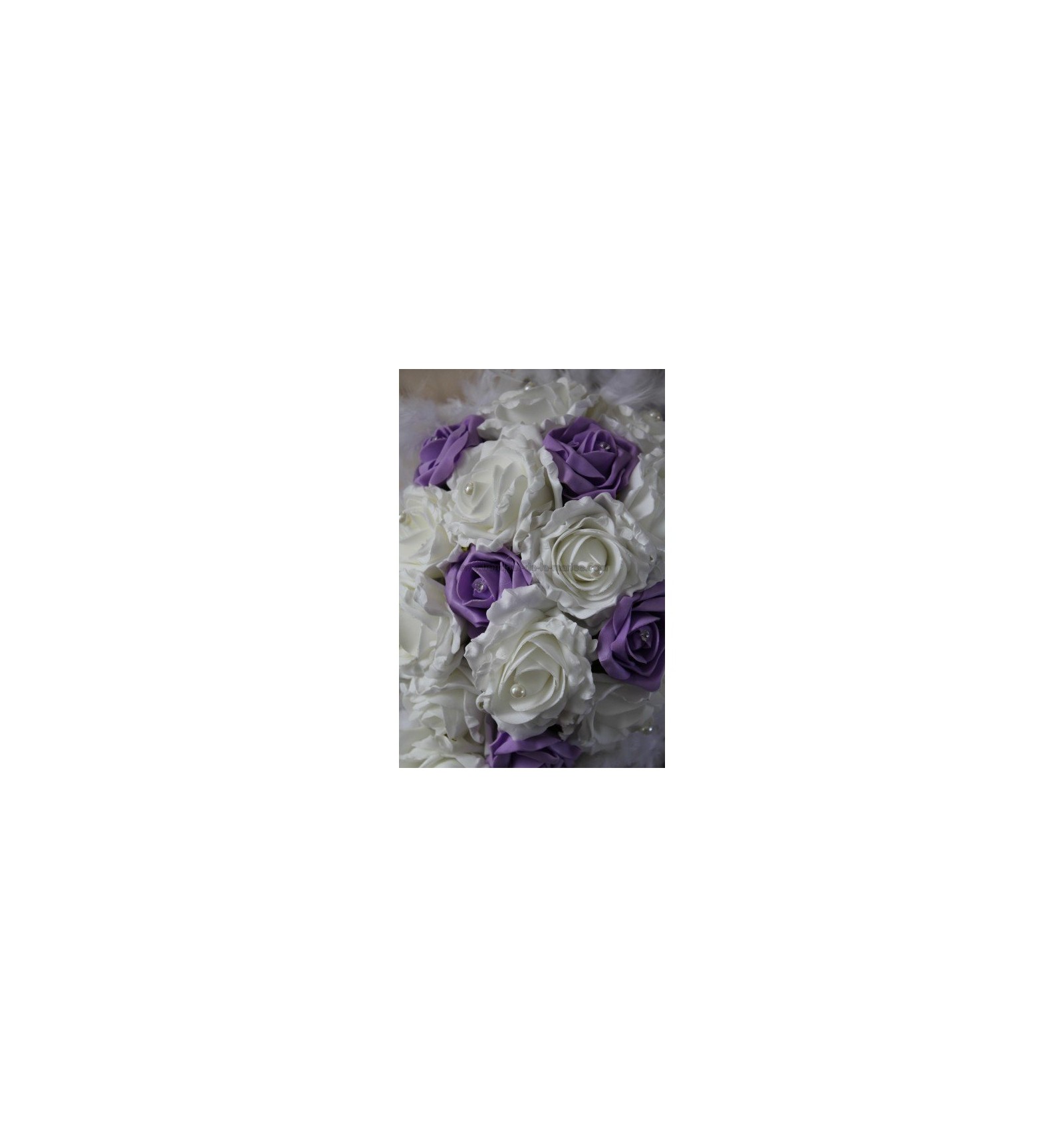 Bouquet de Mariage Cascade thème bonbons blanc, turquoise, rose vif