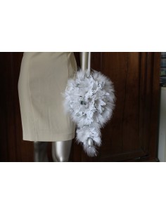 Bouquet de Mariée Cascade Lys Gris Argent avec des fleurs artificielles 2