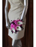 Bouquet de mariage Gothique thème fuchsia avec roses et arums