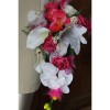Bouquet mariage tombant orchidée blanc et fuschia