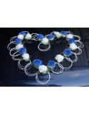 Magnifique décoration voiture de mariage thème cœur bleu et blanc