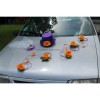 Fleurs mariage chapeau voile et roses violette et orange