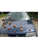 Fleurs voiture mariage couleur orange perlé