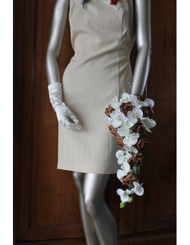Bouquet de Mariée Tombant thème Orchidée chocolat ou bordeaux
