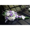 Composition florale voiture mariage orchidée parme