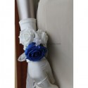 Bracelet de roses pour mariage, couleur bleu et blanc perlé