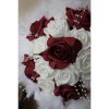 Bouquet mariee rond bordeaux perles plumes