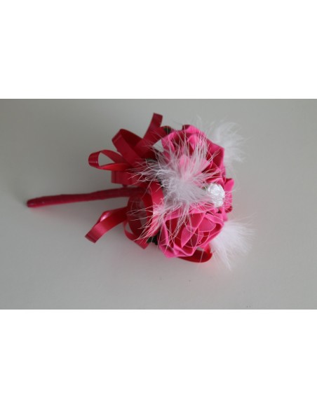 Bouquet de mariage pour enfant thème fuchsia et blanc