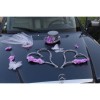 Décoration voiture mariage orchidées et coeurs