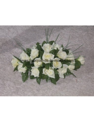 Décoration pour voiture de mariée avec des Roses, Perles et feuilles