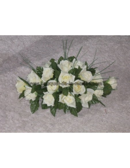 Décoration pour voiture de mariée avec des Roses, Perles et feuilles