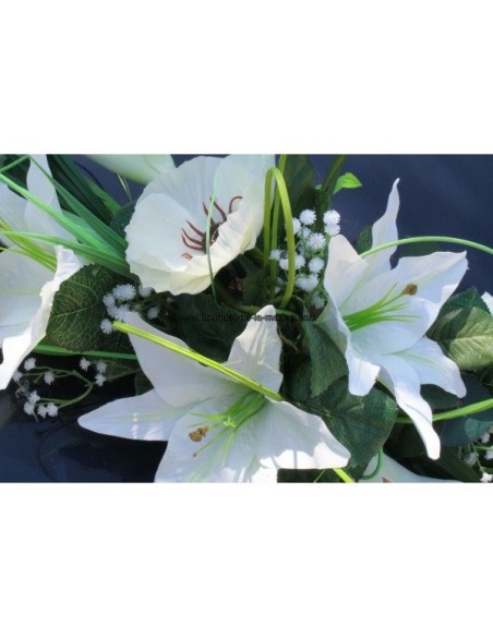 PROMO DU JOUR: Gerbe de voiture de mariage couleur blanc et vert