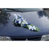 Bouquet de voiture mariage bleu et blanc