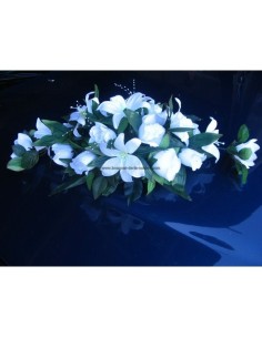 Décoration de voiture ou de table de Mariage Élégant avec roses,lys