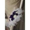 Bouquet mariée violet et blanc plumes et perles