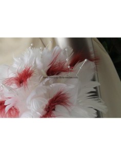 Bouquet de mariée charmant fait main avec des plumes et perles 2