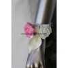 Bracelet des fleurs mariage blanc, fuchsia, argent