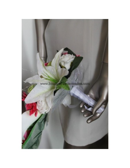 Bouquet mariage Tombant SPLENDIDE thème Orchidée Fuchsia Vert
