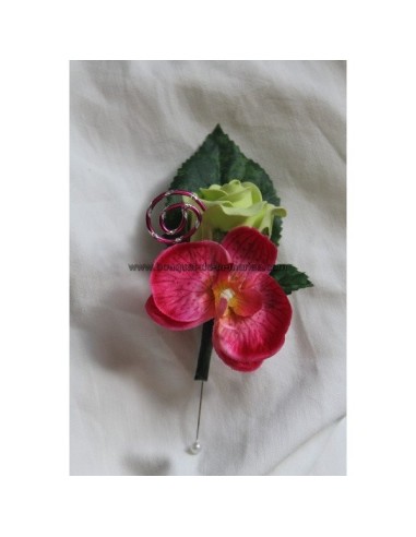 Bouquet mariage Tombant SPLENDIDE thème Orchidée Fuchsia Vert