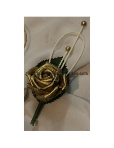 Lot Bouquet de Mariage Cascade "OR" et 1 boutonnière