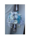 Magnifique bouquet pour mariage thème argent et turquoise