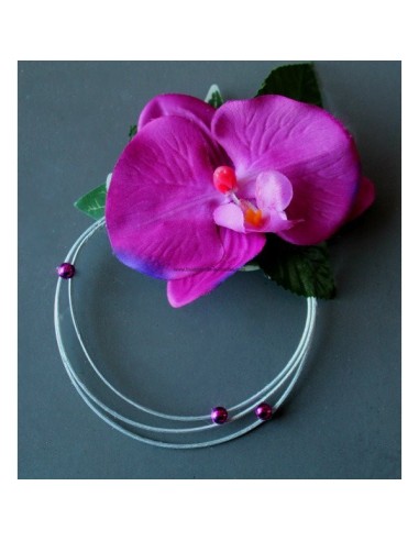 Décoration voiture mariage chapeau voile fuchsia blanc