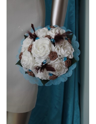 Magnifiques Bouquets de Fleurs: BOUQUET MARIÉE ROND fait avec des roses