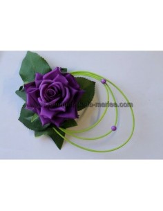Décoration voiture mariage papillon couleur violet et vert 2