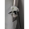 Bouquet mariée, boutonnières et bracelets noir ivoire plumes