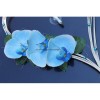 Cœurs mariage bleu turquoise, blanc orchidées et perles