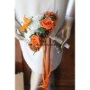 Bouquet de fleurs thème chocolat orange avec des Roses et Lys