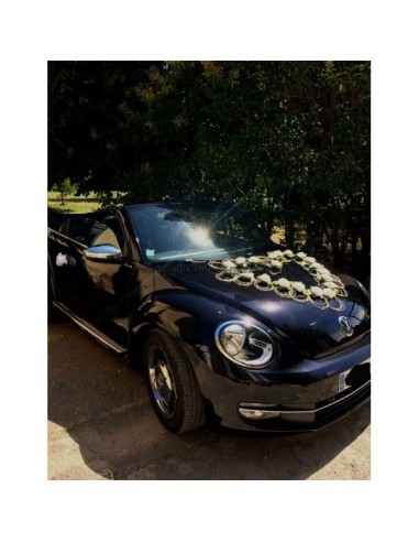 Décoration voiture mariage Grand cœur de roses de 80 cm
