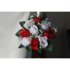 Bouquet demoiselle d'honneur roses rouge et blanc gypsophile