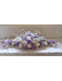 Décoration table de mariage plumes blanc/rose ou blanc/parme