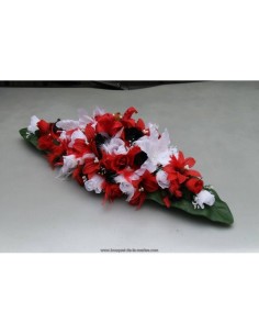 Gerbe composition florale voiture mariage noir blanc rouge