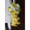 Bouquet de Mariée Tombant fait avec de belles orchidées jaune