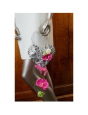 Bouquet de mariée style Sac à Main thème coeur fuchsia et vert anis