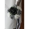 Bouquet demoiselle d'honneur roses noires gris argenté et blanc