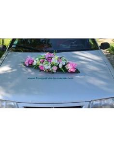 Capot de voiture pour mariage en fleurs séchées. Juin 2023. DK