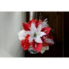 Bouquet demoiselle d'honneur arums rouge avec plumes et perles