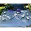 Splendide décoration de voiture de mariage thème violet