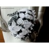 Bouquet mariée noir et blanc avec papillon et strass!