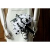 Bouquet mariée noir et blanc avec papillon et strass!