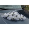 Bouquet voiture mariée plumes gris argenté et blanc